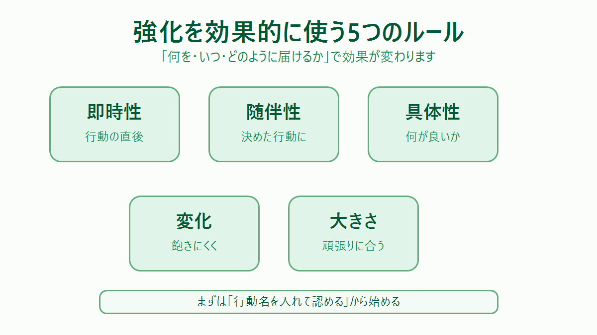 強化を効果的に使う5つのルール